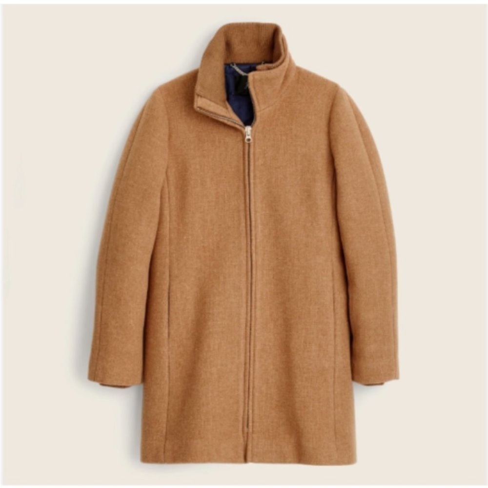 J. Crew Lodge coat Italian wool winter jacket full zip size 10 - Picture 2 of 13
